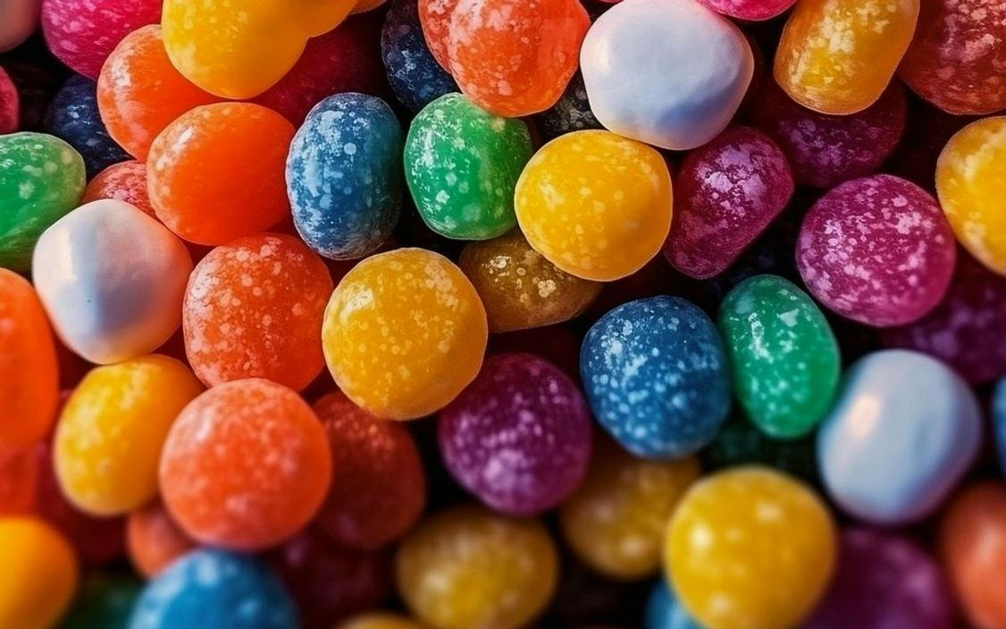 Kahverengi çikolata bonbonları ve latte sanatı